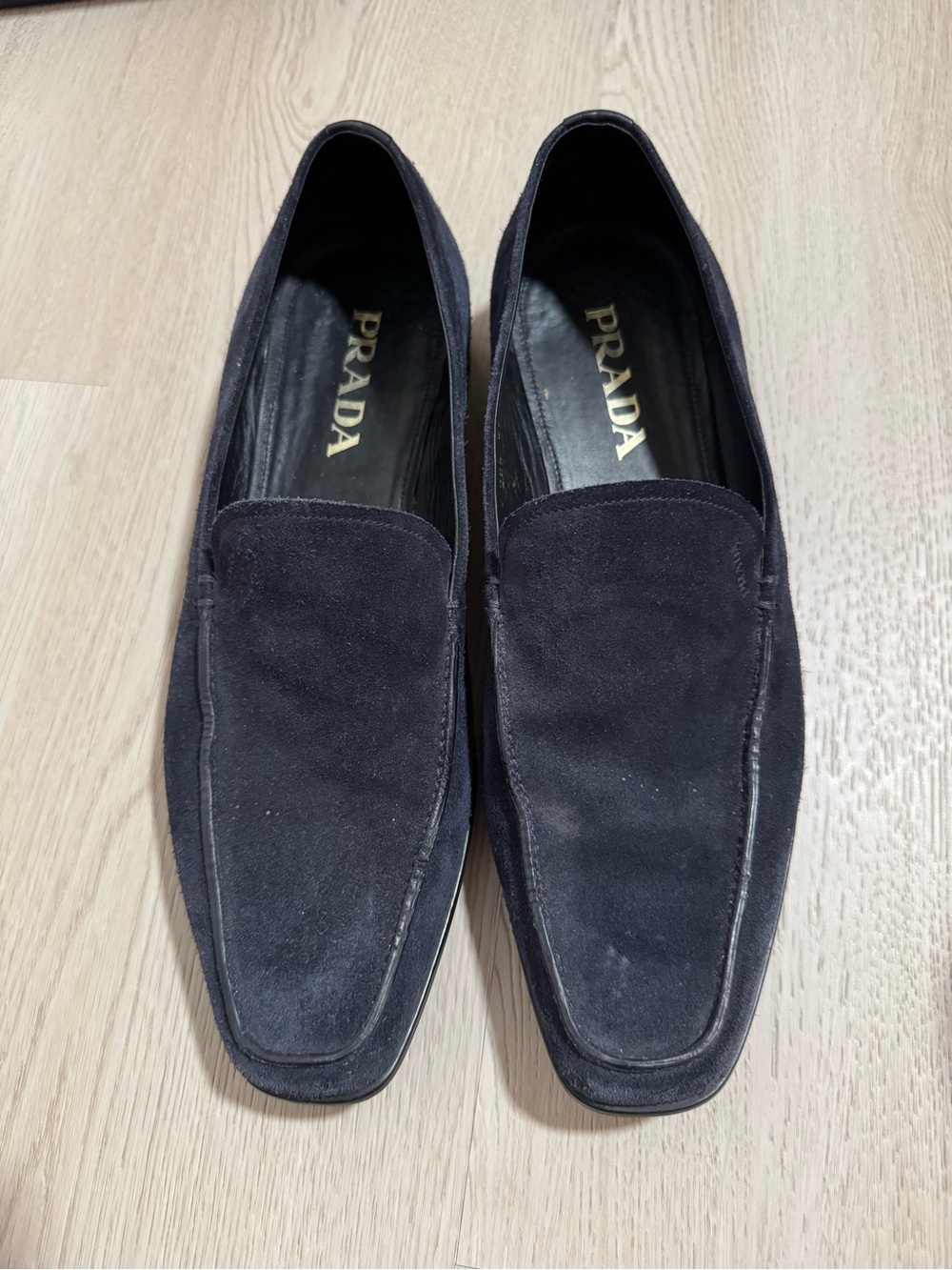 AUTHENTIC Prada Blue Suede Slip-On Loafers - Picture 4 of 8